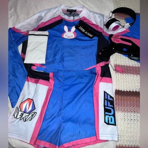 Dolls Kill Trickz N’ Treatz Blue and Pink Gaming Costume Set - Picture 2 of 5